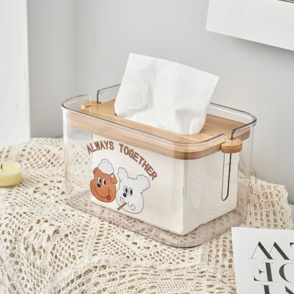 

Storage Box Transparent Dog Pattern Tissue Box Fashion Eco-friendly Napkin Box Water-proof Anti-dust Paper Towel Box Home