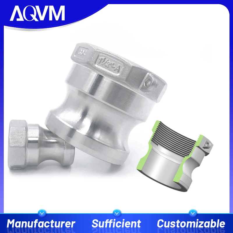 Type A Camlock Groove Coupling DN25 1 Inch 304SS High Pressure Hydraulic Pipe Fittings Acid Resistant Industrial Water Adapter