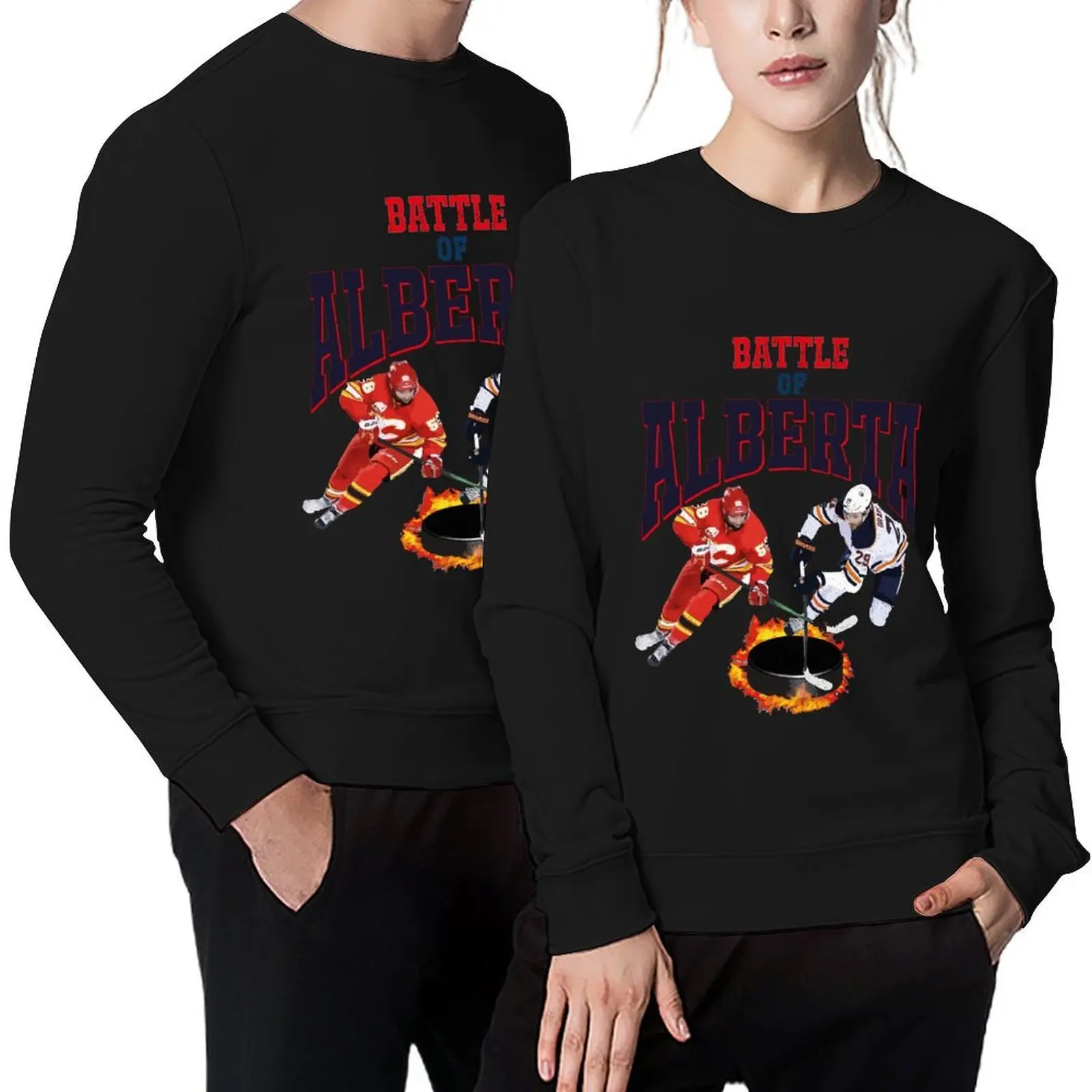 

Battle Of Alberta Hockey Pullover male clothes men's winter sweater mens clothes autumn new products pullover