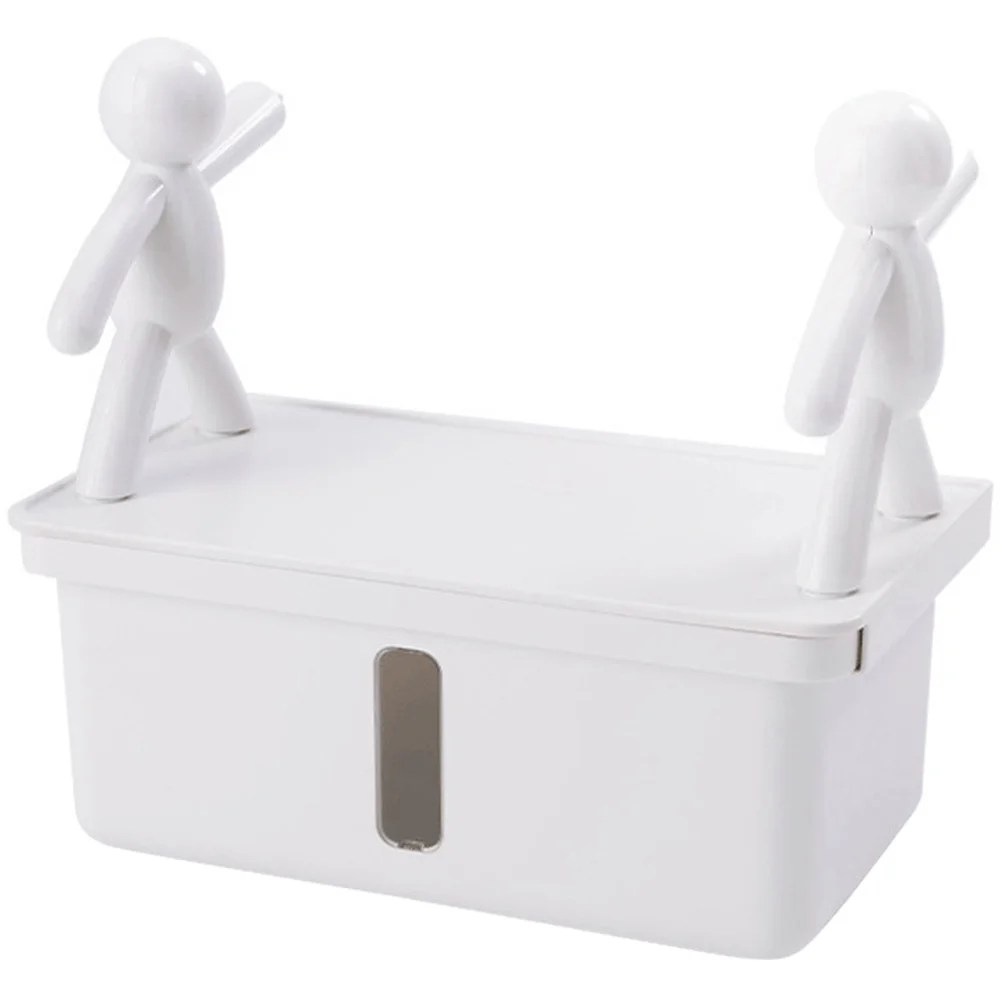 

Plastic Tissue Box Wall Mounted Holder Large Capacity No Drilling White Design Bathroom Storage Rack Drawer Box Napkin Case