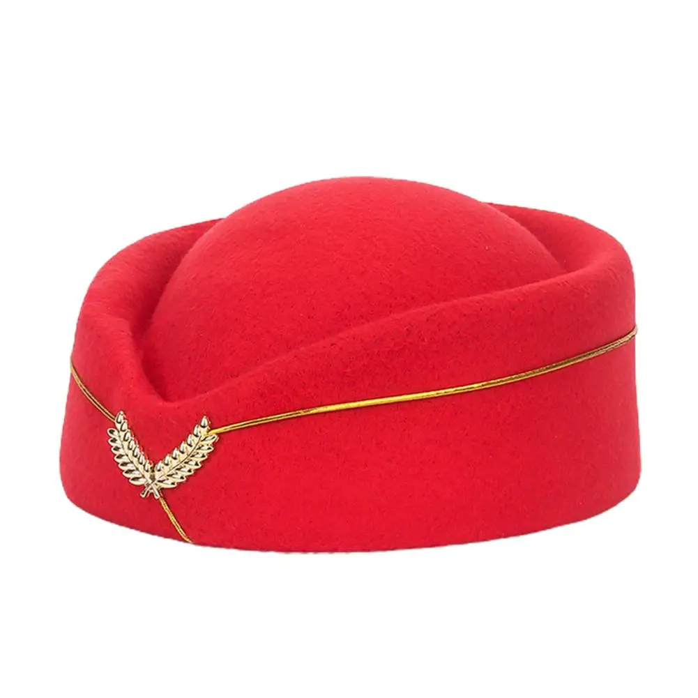 Solid Color Female Flight Attendant Hat Sweet Business Uniform Women Beret Caps Hats Stewardess Hat Cap Costume Cosplay Props