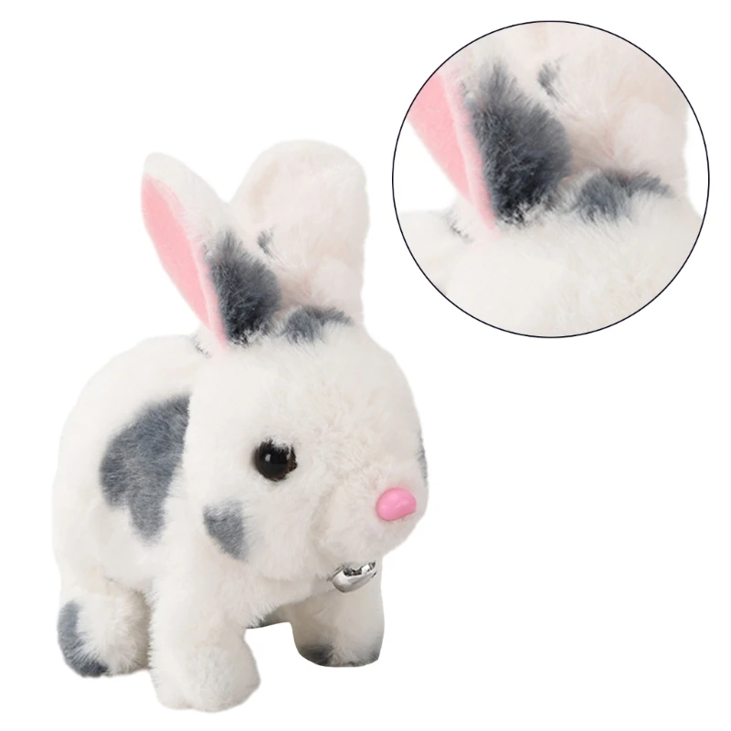 Animal peluche, conejo que camina, lindo juguete peluche eléctrico, grandes regalos para niños pequeños, niñas y niños