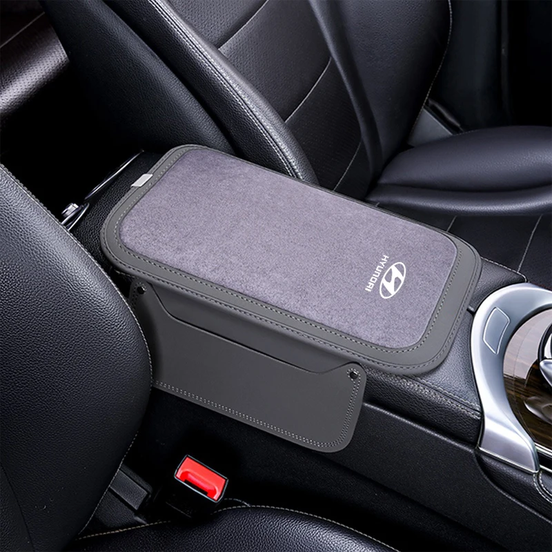 مسند ذراع السيارة صندوق وسادة مسند ذراع للسيارات حصيرة لشركة هيونداي سانتا سوناتا سولاريس أزيرا كريتا I30 Ix25 توكسون IX35 اكسسوارات السيارات الداخلية #5