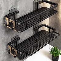 Bathroom Shelf Aluminum Alloy Shampoo Rack Makeup Storage Organizer Shower Shelf Bathroom Accessories No Drill Wall Corner Shelf