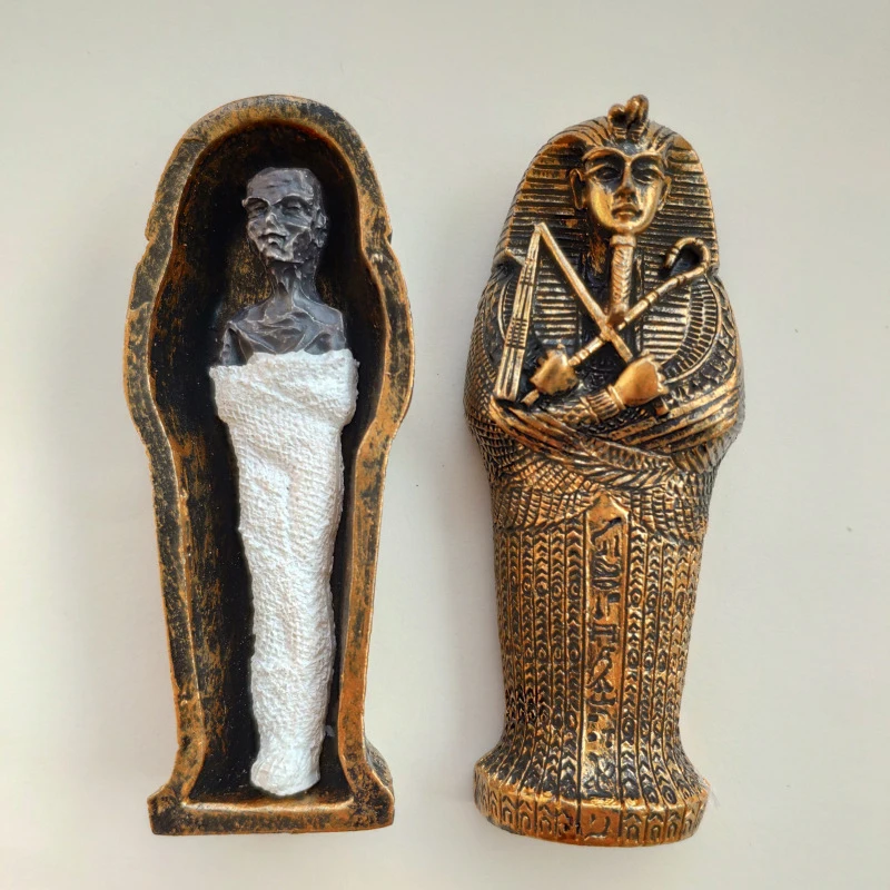 Altes Ägypten Mumie Sarg Ornament Abnehmbarer Harz Pharao Kleopatra Pyramide Gaze Geschenk Souvenir Simulation Kunsthandwerk – Detail 13