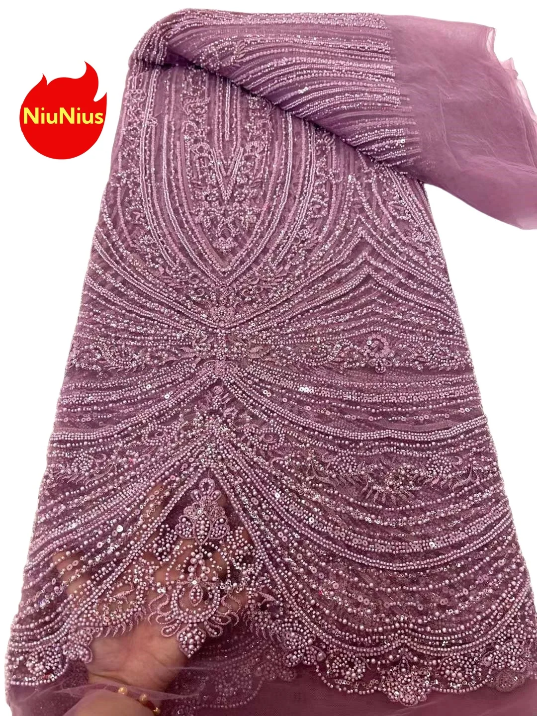 

2024Latest High Quality Elegant Luxury Soft Beaded Tube lace with Lots STones Fabric For Party Evening Dress NN5139_Z