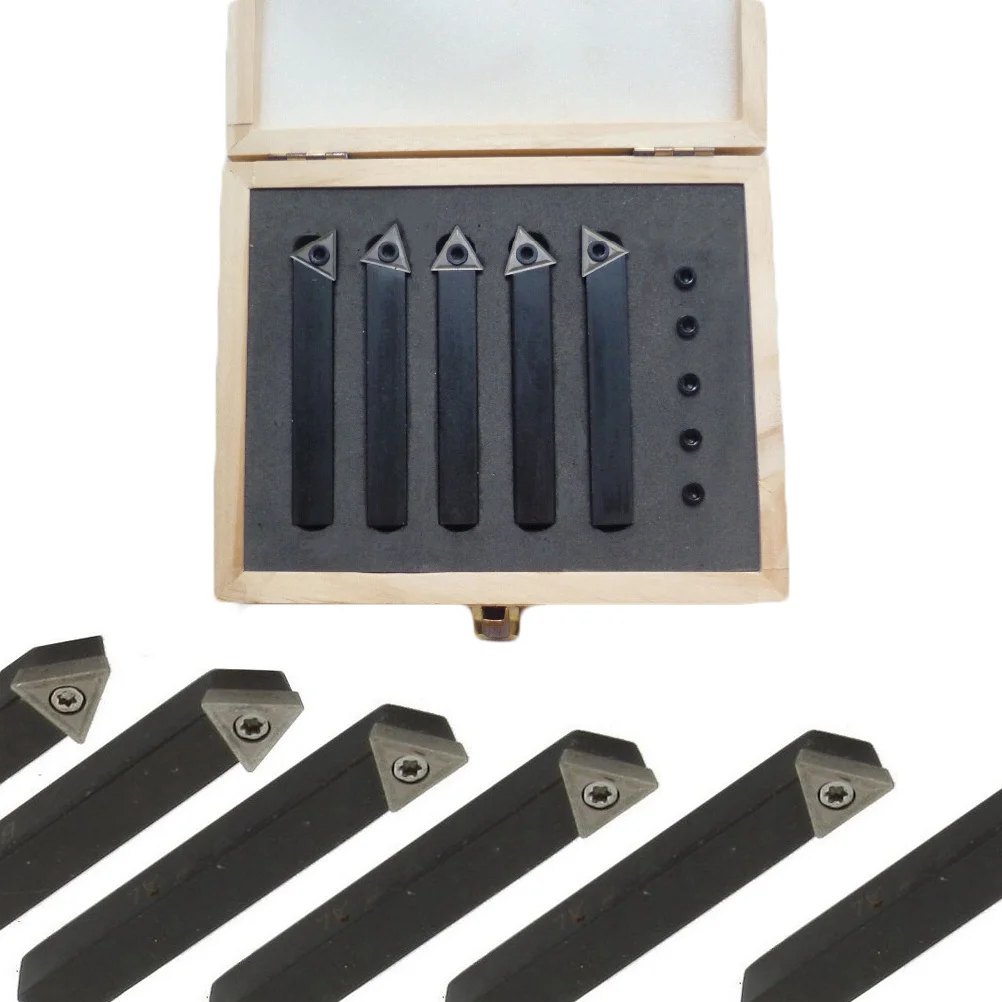 

5Pcs Cnc Lathe Tools Set 10mm Indexable Carbide Tipped Lathe Turning Boring Tool Holder Carbide Turning Tools Cnc Tool Kit