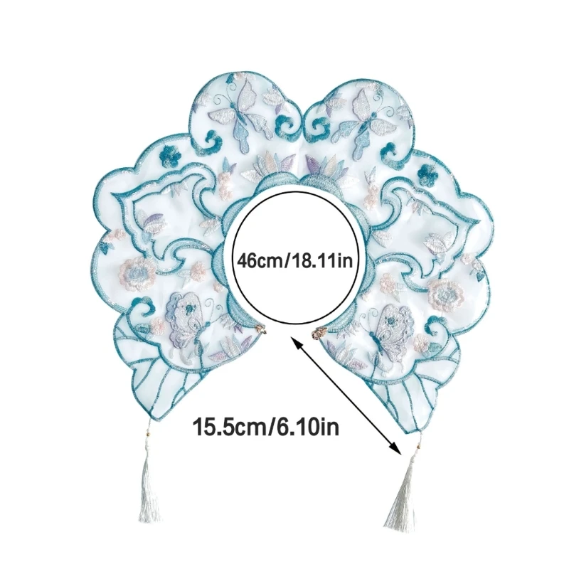 Накладной воротник с вышивкой для девочек, традиционный древний костюм, декоративный воротник, дропшиппинг