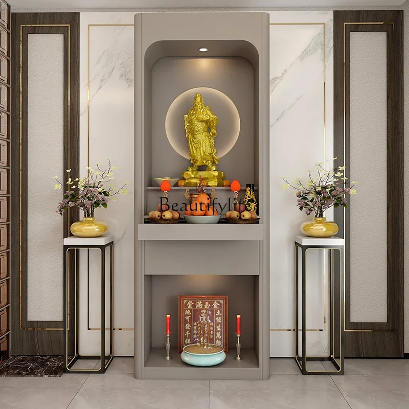 

ls 04Solid wood table incense table household Buddhist God of Wealth table Buddhist cabinet household customization