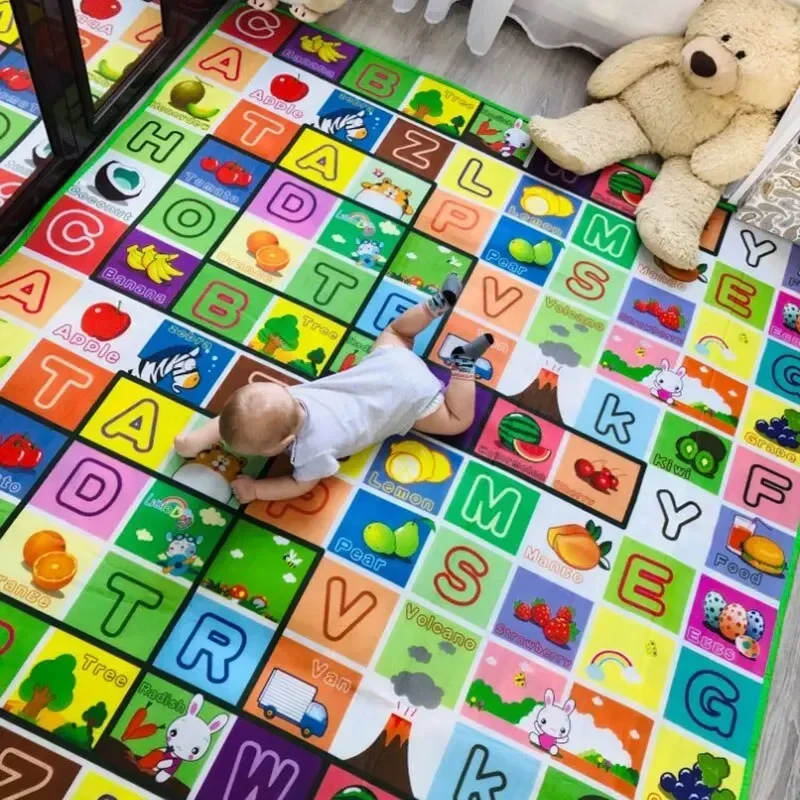 

Baby Play Mat Educational Toy for Children Crawling Carpet Game Activity Gym Playground Doubel Sided Printed Kids Rug Foam Floor