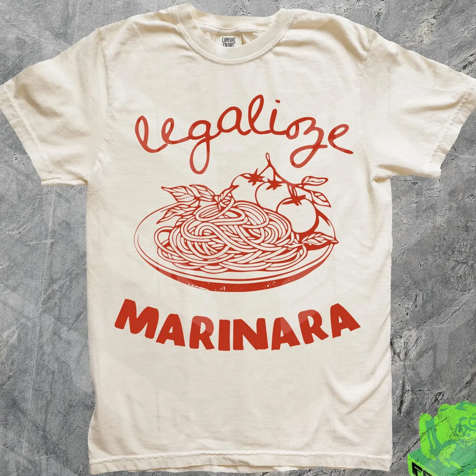 Футболка Legalize Marinara Funny Spaghetti Pasta Food Lover, винтажная, с эффектом потертости, универсальная, с графическим принтом, слегка эластичная, унисекс