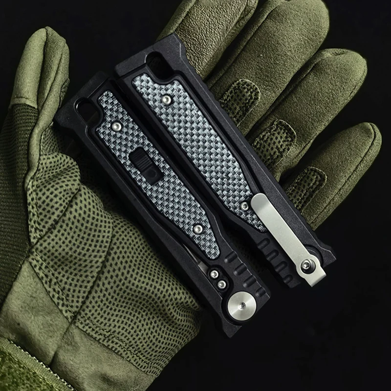 Masked Avenger Nylon with fiber Handle  D2 STEEL Comb nylon tech Utility Folding practice gadget Outdoor EDC Tools