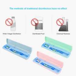 2 modos de luz uv escova de dentes esterilizador limpador usb/bateria carregamento portátil oral escova limpeza do dente antibacteriano caixão