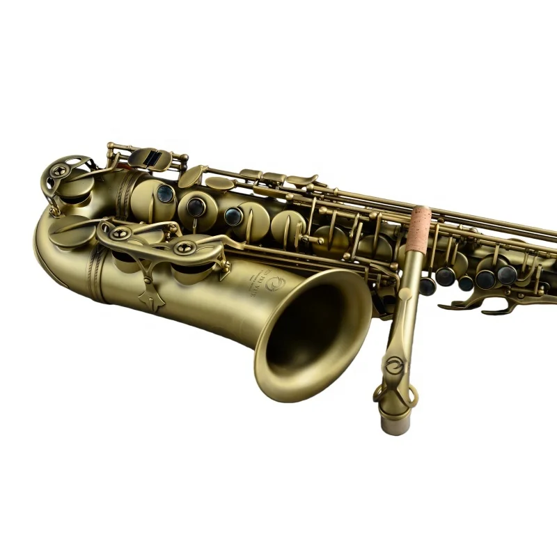 Professional Eb Antique Bronze Finish Brass Construction Easy Install Design Woodwind Instrument Alto Saxophone