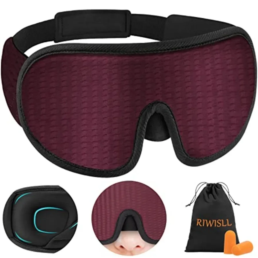 

Sleep Mask, Super Soft Eye Mask for Sleeping, Upgraded 100% Blockout Light Sleep Masks for Women with Adjustable Strap, 3D Cont