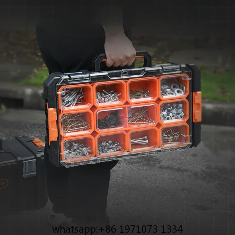 Professional Storage Tool Box Large Hard Case Robust Full Tool Case Parts Organizer Box with Lock Complete Toolbox for Mechanic