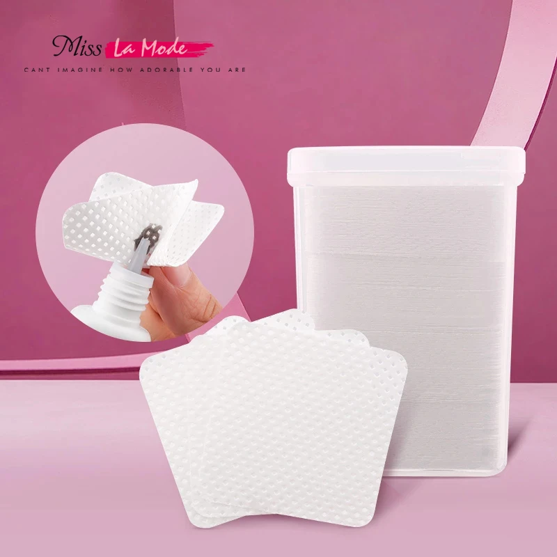 180pcs Eyelash Glue Wipes Cleaner Pads Lint-free Paper Cotton Wipe Eyelash Extension Adhesive Remover Glue Bottle Mouth Cleaner