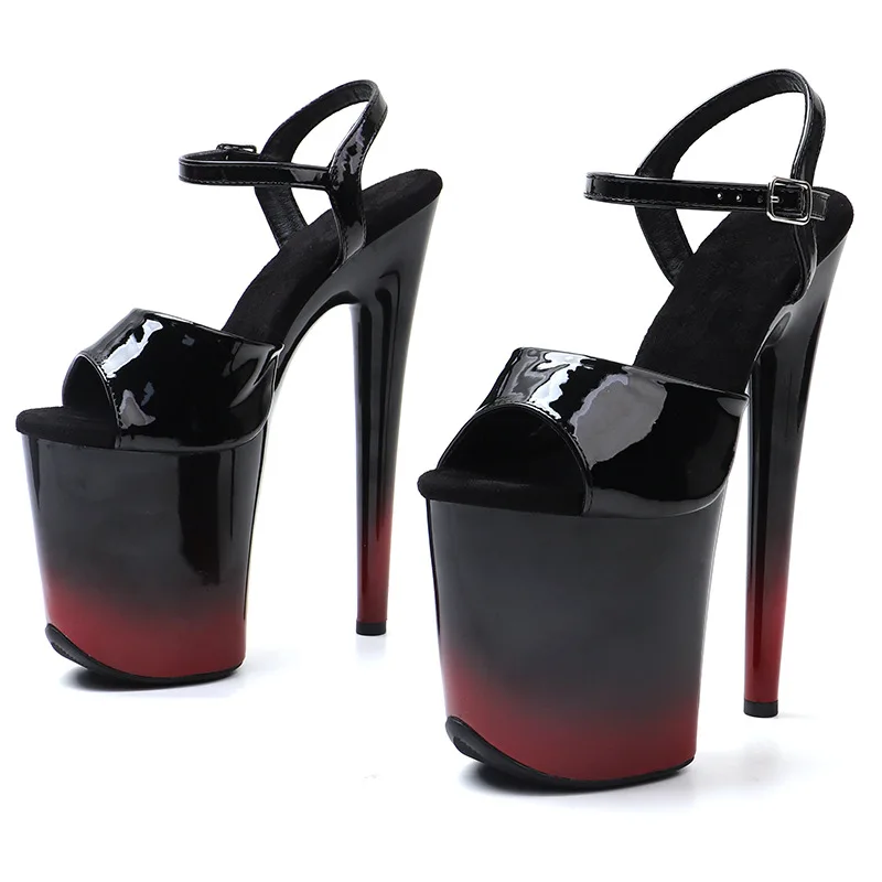 Plus Size Women's 20CM Ultra Heels - Color Block Patent Leather Fish Mouth Sandals Sexy Runway & Pole Dance Performance Footwear