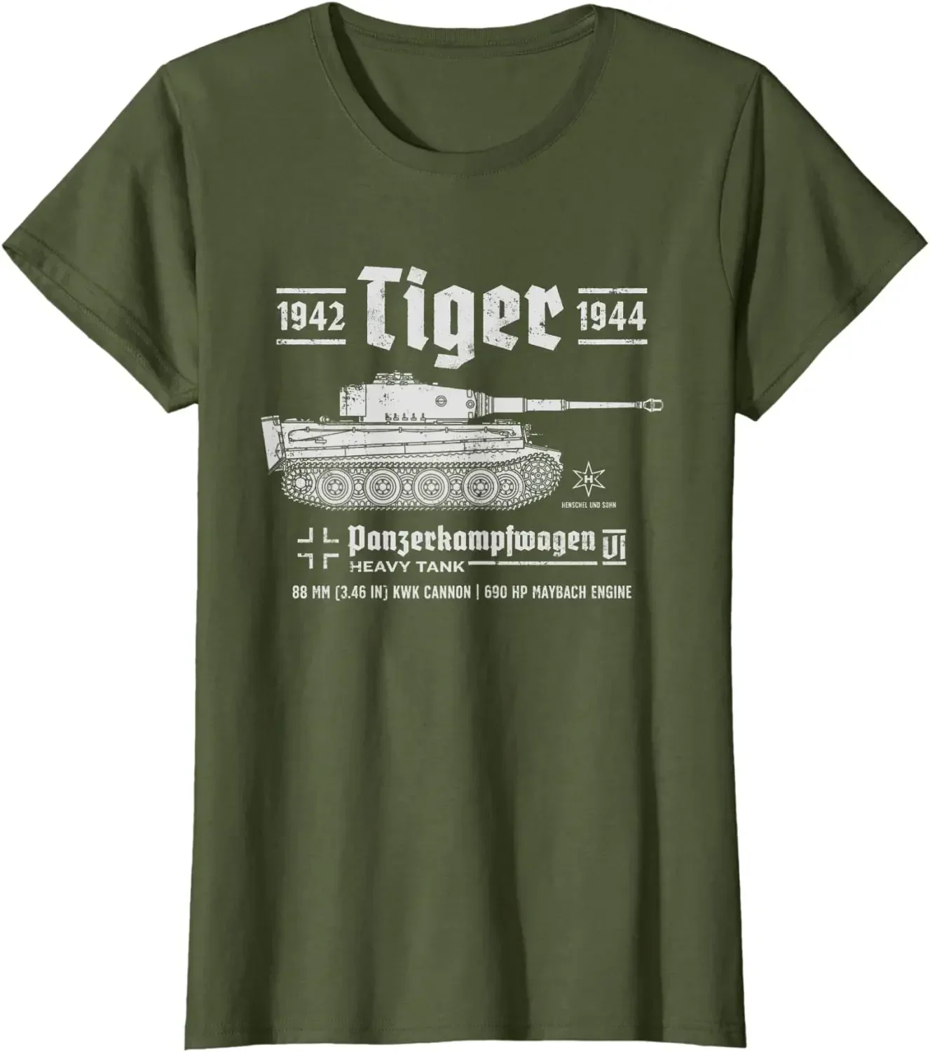 Premium Cotton Short Sleeve O-Neck Mens T Shirt New S-5xl Tiger Panzer PzKpfw VI  German Heavy Tank graphic  oversized tops