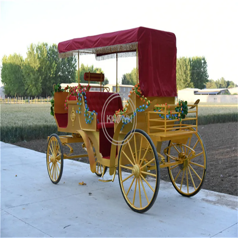 2023 Luxury Royal Horse Drawn Carriage Tourist Sightseeing Electric Princess Wedding Carriage Girls Kids with Four wheels