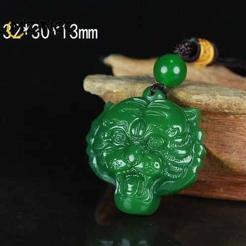 Natural Hotan Green Jade Tiger Pendant Jasper White Jade Necklace Hand-carved Fashion Charm Lucky Charms for Men and Women Gifts