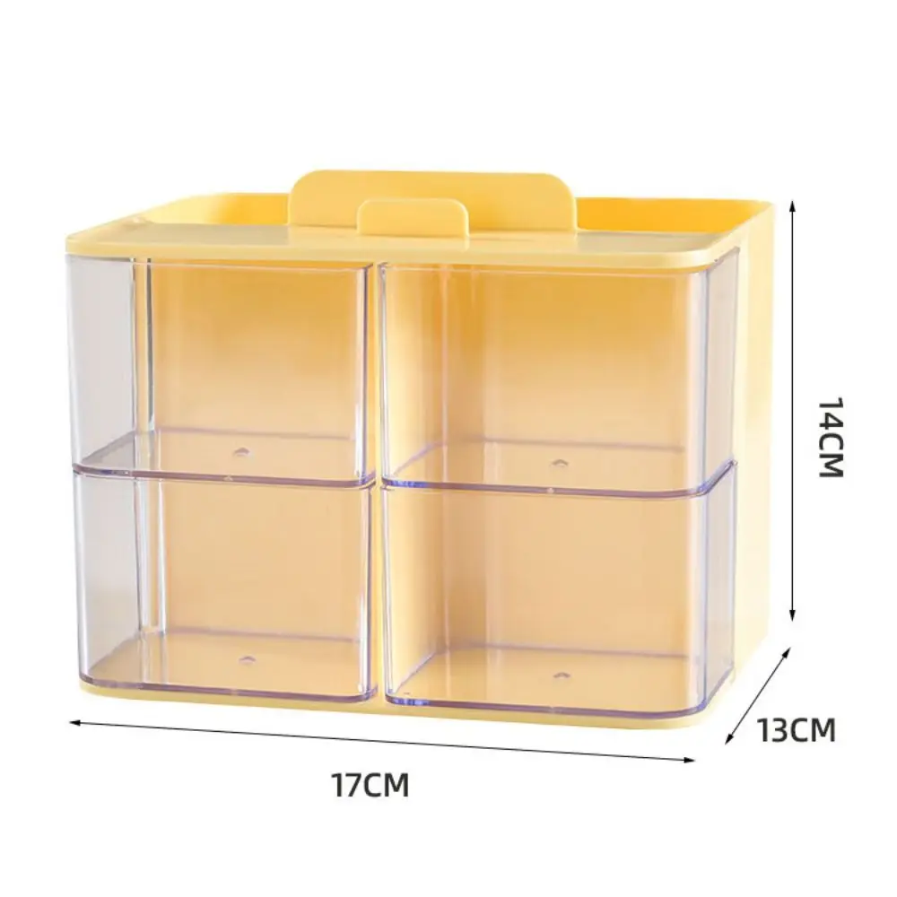 Durable Multi Grid Stationery Storage Box Large Capacity Dust-proof Pen Container ABS+PS Transparent Makeup Brush Holder School