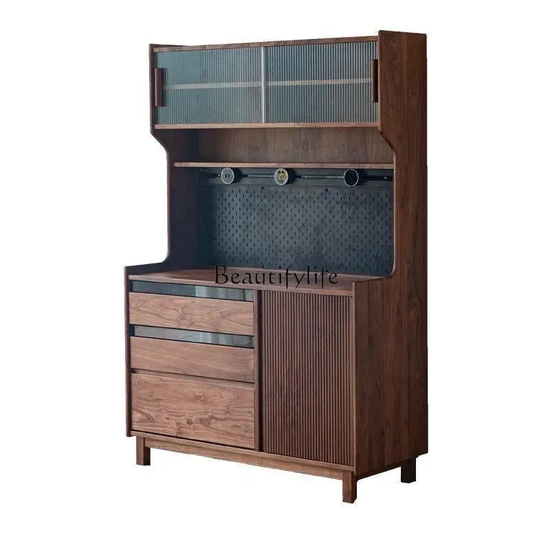 

Nordic solid wood black walnut slate small household tea living room