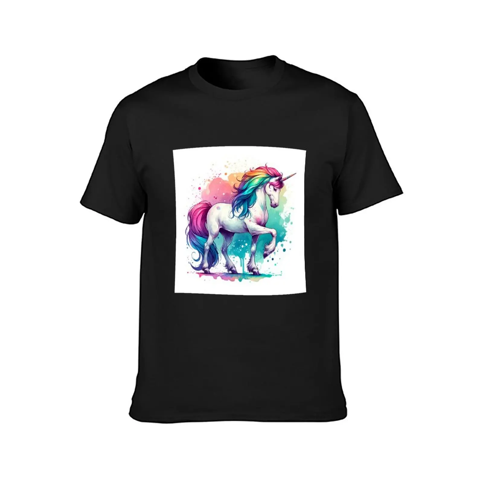 Unicorn Study J - Fantasy AI T-Shirt Aesthetic clothing tops plain blanks mens graphic t-shirts big and tall