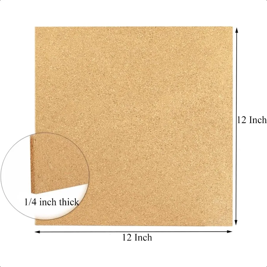 لوحة الفلين المربعة للجدران 4 عبوات 12 بوصة × 12 بوصة 1 4 بوصة لوحة إعلانات الفلين السميكة ذاتية اللصق بلاط لوحة الفلين مع 50 دبابيس ضغط لـ #3