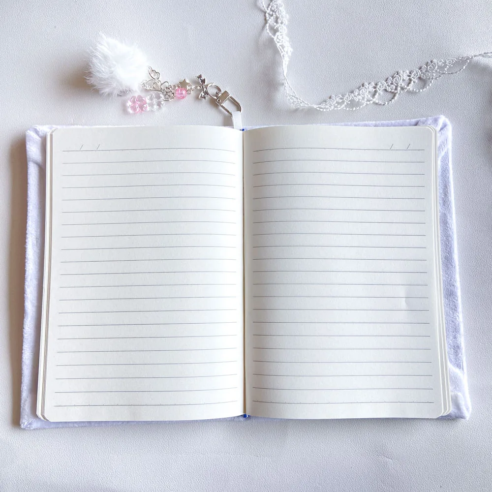 A5 Aesthetic Coffin Journal Pink Floral Lace Notebook Handmade Fabric Diary with Charm Pendant 96 Pages