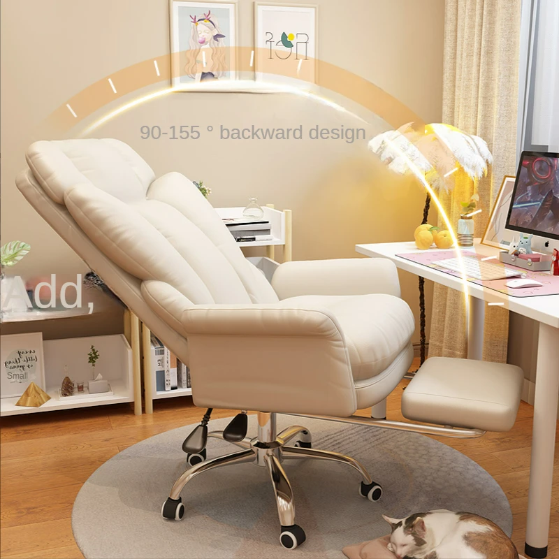 Comfortable fluffy Ergonomics Sofa Chair Home computers Bedroom Chair Single backrest live broadcast revolve office chair