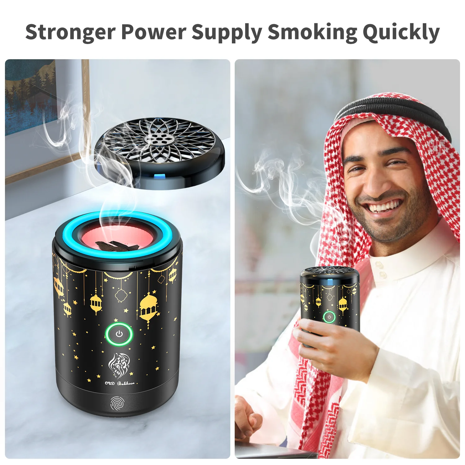 

Portable NEW Incense Burner Bakhoor with Remote Control Colorful Aroma Diffuser Electric Arabic Incense Holder Muslim Home