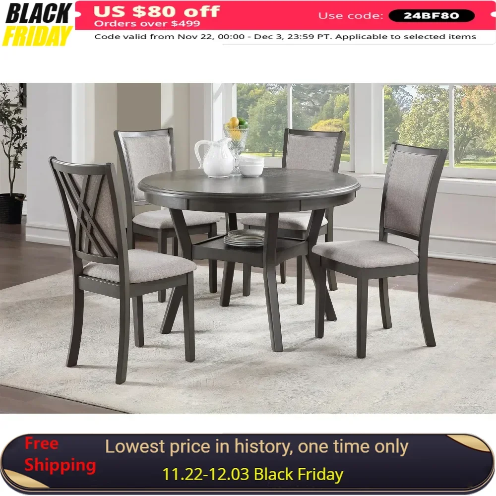 

Dining Table Set , Amy 5-Piece Dining Table Set, 47-Inch Dinings Sets