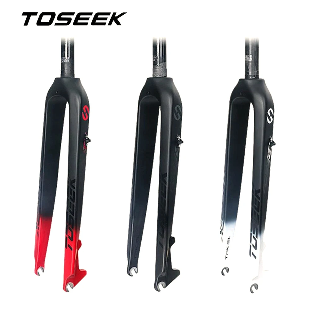 TOSEEK T800 Carbon Fiber Fork MTB Bike Fork Mountain Bicycle Front Forks 26er 27.5er 29er Steerer Straight Tube 1-1/8