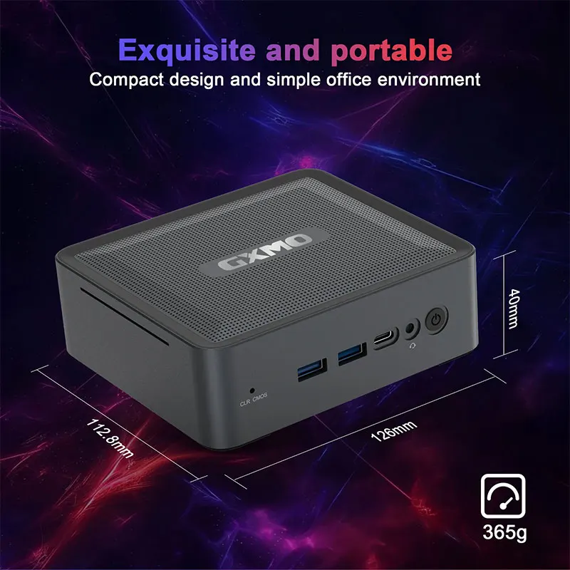 Gxmo H56 Mini Pc Amd Ryzen5 5600H Amd Radeon Graphics 7 Core 1800Mhz Ondersteuning 4K Desktop Gaming Mini Pc Gamer