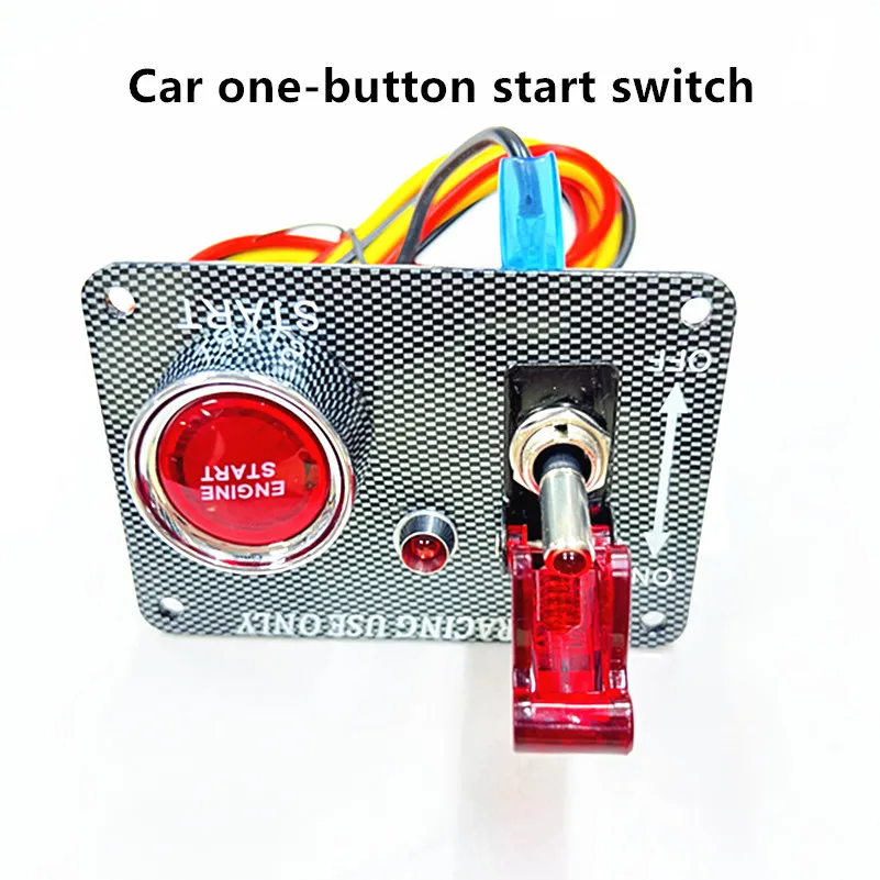 

Automobile universal one-key start switch, LED light, one racing point ignition control combined start button switch