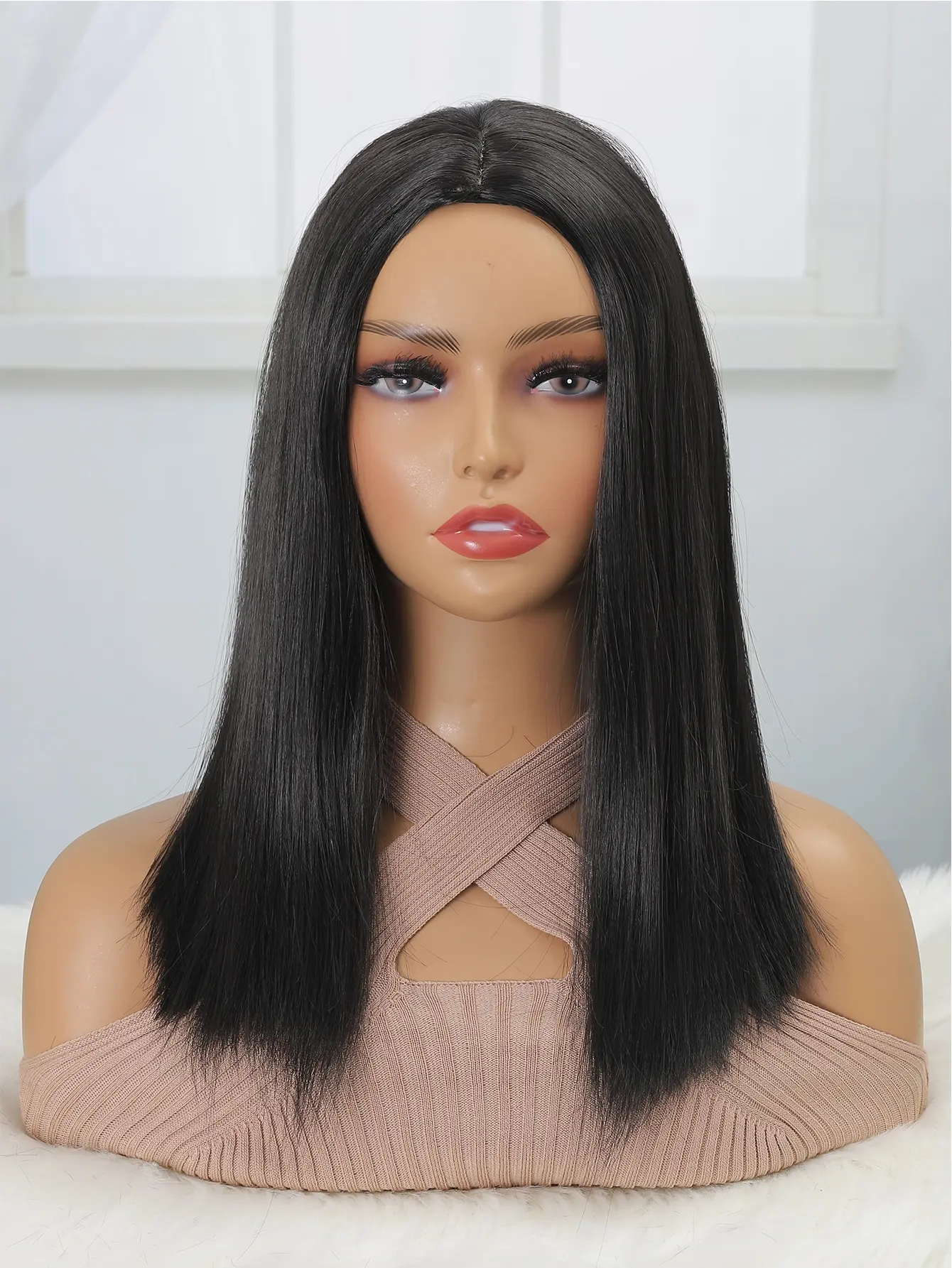 Bob Straight Synthetic Lace Front Wigs 13x3 Lace Front Wigs Pre Plucked for Black Women Straight Short Bob Wigs Heat Resistant