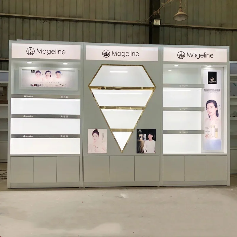 custom.Cheap Cosmetics Shop Display Fixture Perfume Wall Display Cabinet Perfume Counter with