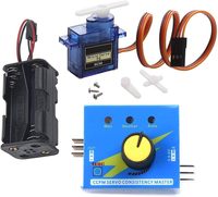 1Set RC Servo Motor Tester Controller Kit +180 Degree 9g Servo with 6V Battery Holder for Robotics RC Cars Helicopters Planes