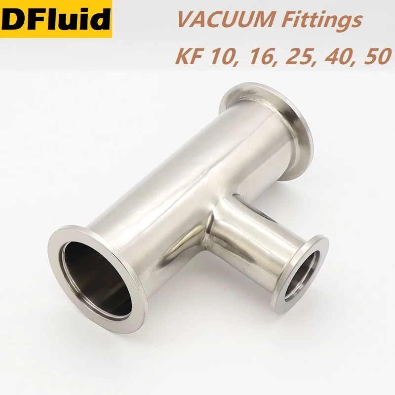 304 Stainless Steel KF10/16/25/40/50 REDUCER TEE VACUUM Fittings High Quality Quick Flange Fittings For VACUUM Pumps Pipeline