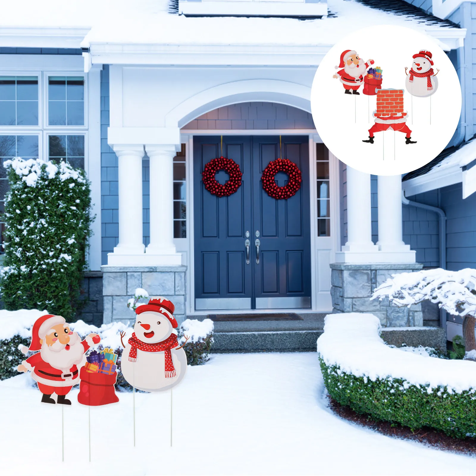 

Набор из 3 рождественских садовых табличек: Премиальные декоративные знаки для улицы, создающие праздничную атмосферу и улучшающие освещение на фестивалях