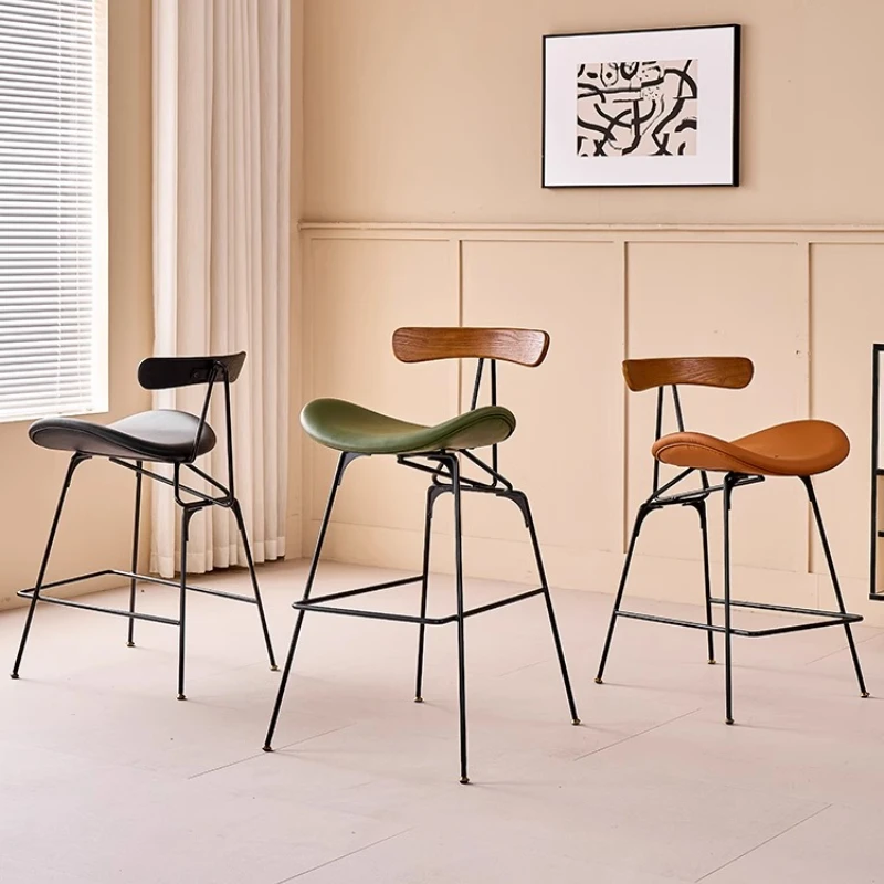 

Nordic Light Luxury High Chair Creative Modern Wrought Iron Designer Barstools Living Room Design Ergonomic Banqueta Furniture