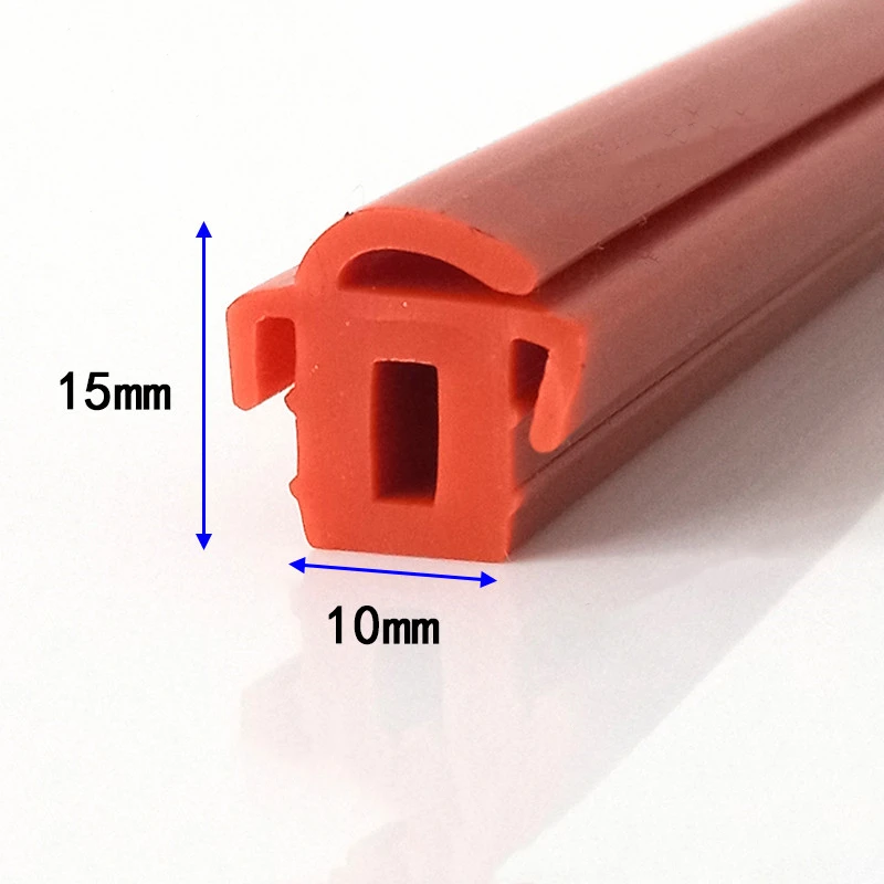 Custom Rubber Strip Solid Silicone Sealing Strip Collision Avoidance Gasket 15x10mm Red