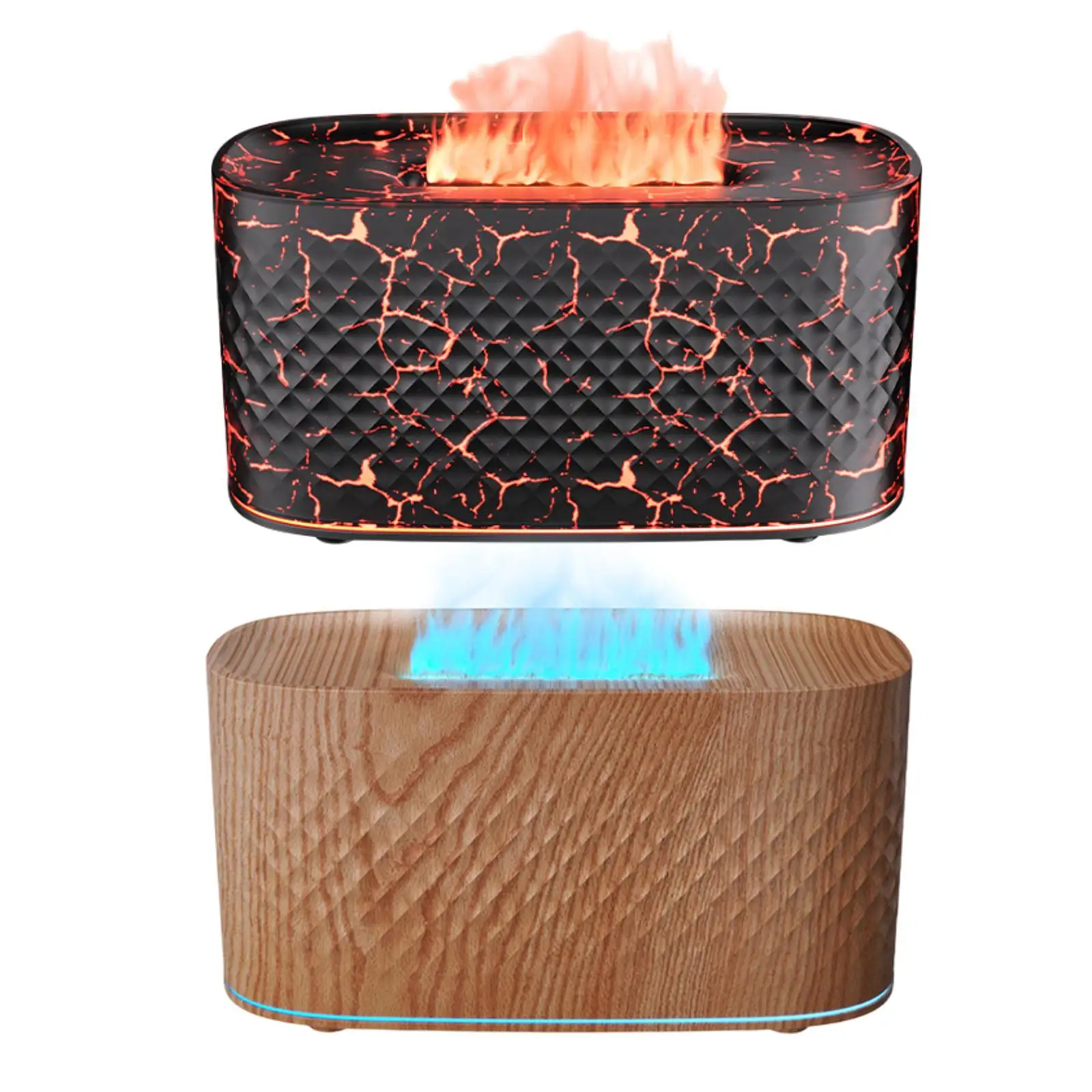 Диффузор эфирного масла, прохладный увлажнитель тумана, увлажнитель воздуха с пламенем, настройки окружающего света для гостиной, спальни, спа, стола, отеля
