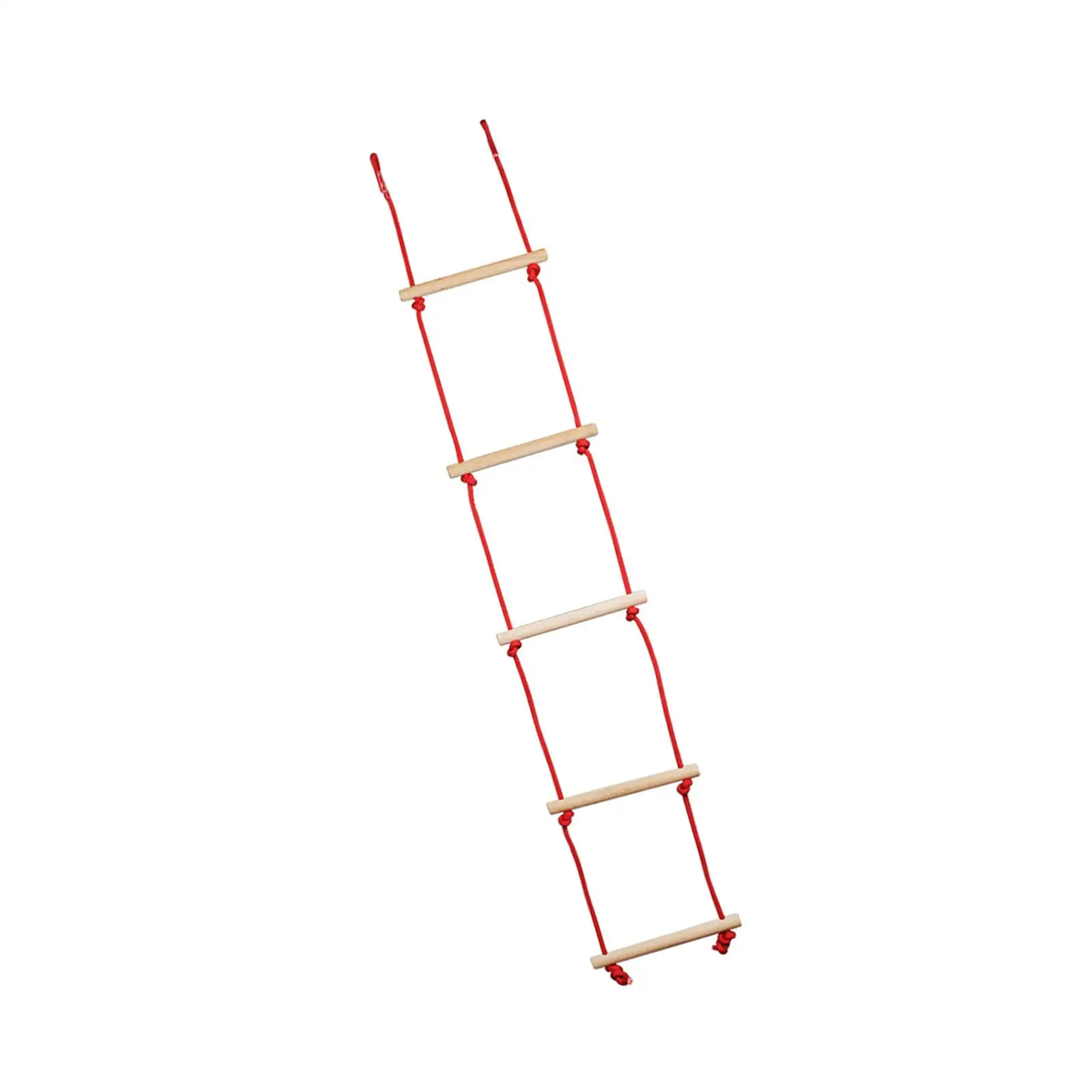 Kids Climbing Rope Ladder 5 Sections Wood for Outdoor Boys and Girls Child