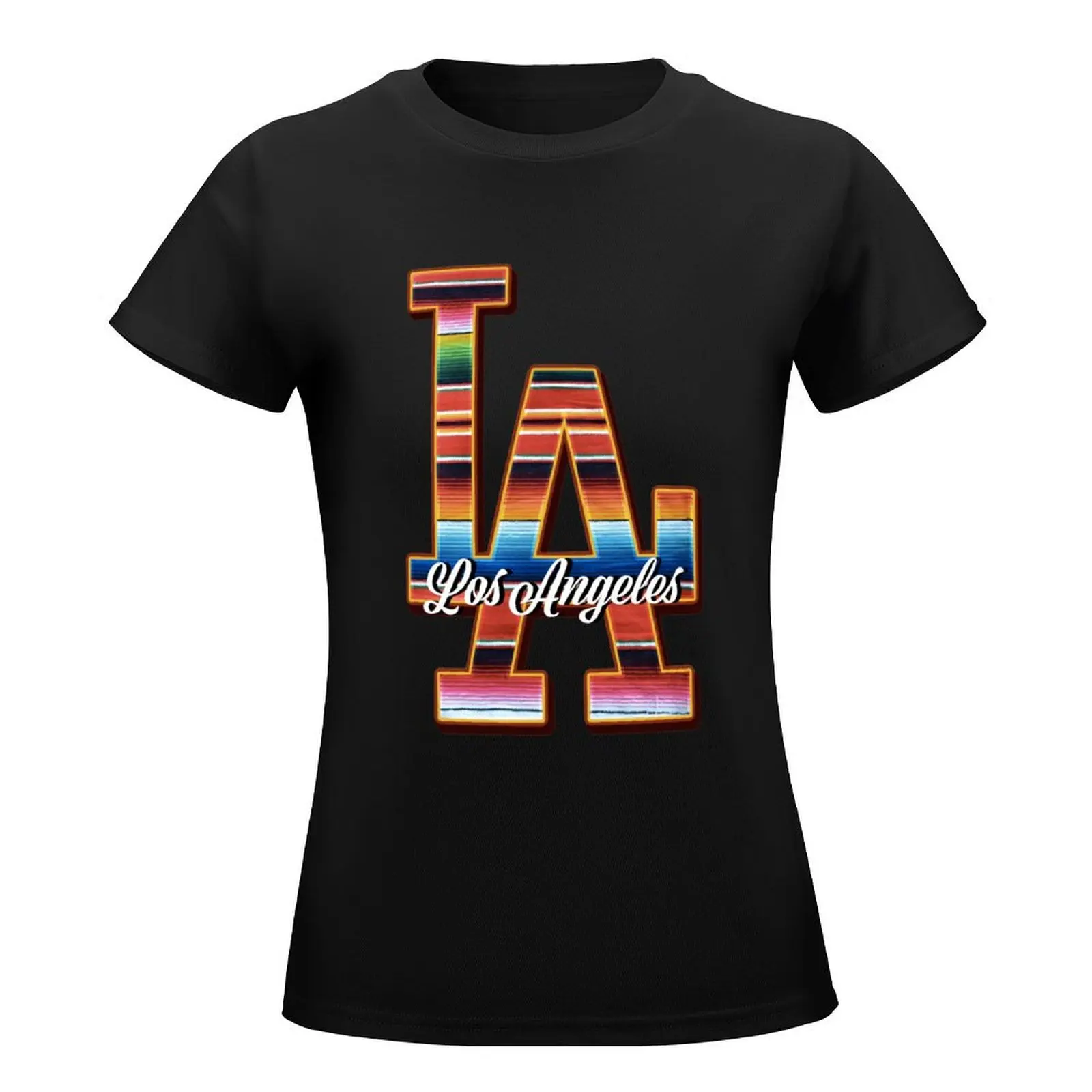 serape Los Angeles shirts latina latino Mexican pride fan art LA posters T-Shirt vintage blanks Summer Women's clothing