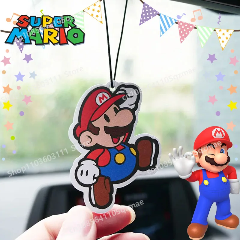 Game Super Mario Car Aromatherapy Cartoon Creative Car Hanging Perfume Air Freshener Car Interior Decoration Fragrance Tablet