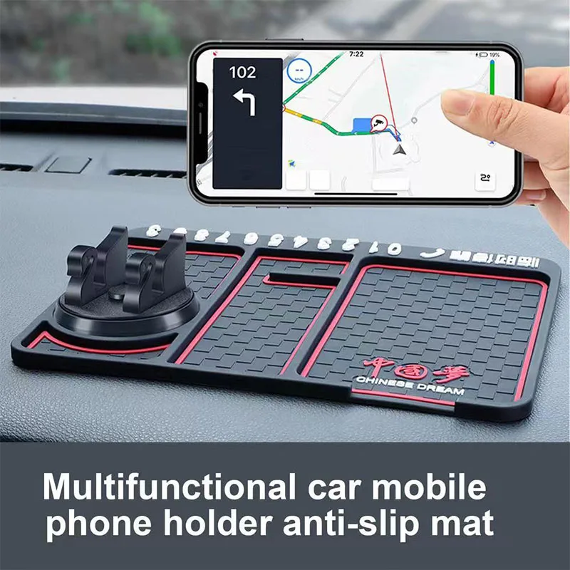 Car Phone Dashboard Tray 360 Rotating Antislip Dashboard Phone l  holder High-temp-resistant Anti-Slip Dashboard Phone Tray Acce