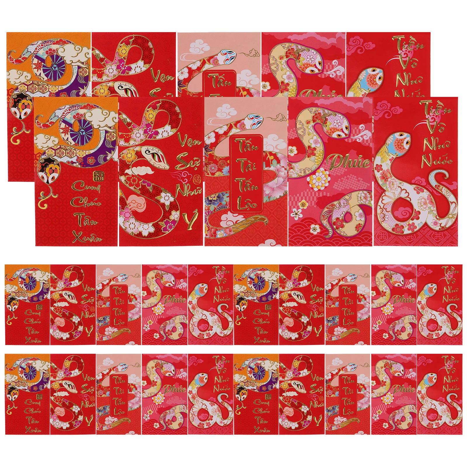 envelopes vermelhos longos para o festival da primavera ano novo chines da serpente papel monetario japones 30 pcs 01