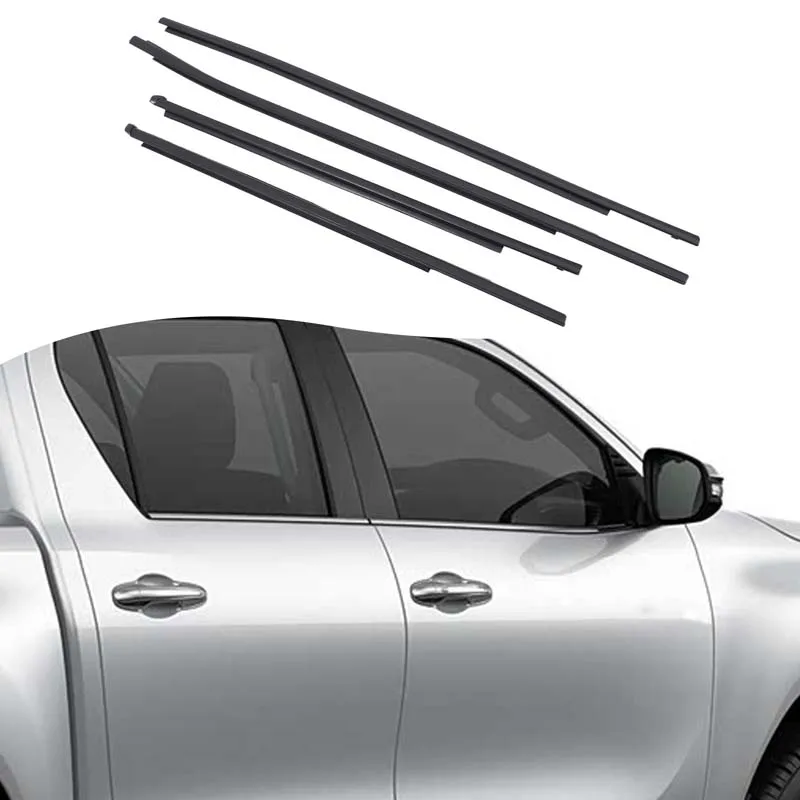 

4Pcs ABS rubber For Toyota HILUX 2016-2020 car window bead seal car exterior protection replacement parts OE68160-0K010